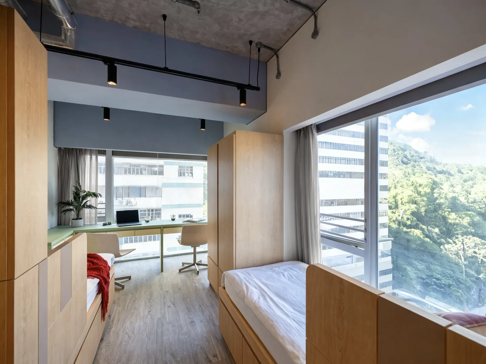 Corner Luxe Double student room at Stride co-living, Wong Chuk Hang, Hong Kong