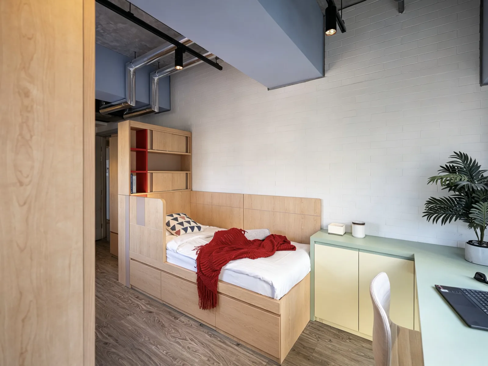 Corner Luxe Double student room at Stride co-living, Wong Chuk Hang, Hong Kong