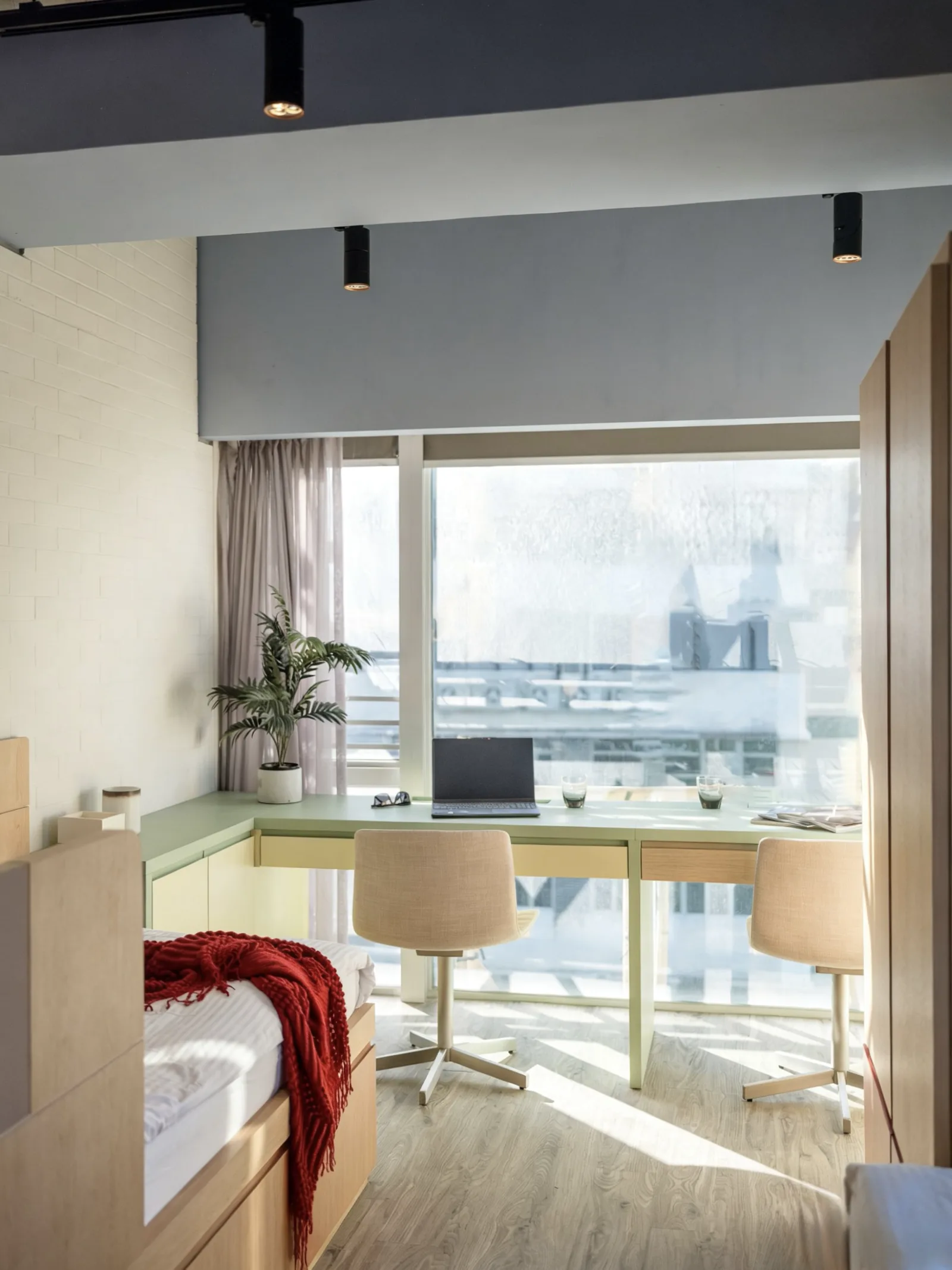 Corner Luxe Double student room at Stride co-living, Wong Chuk Hang, Hong Kong