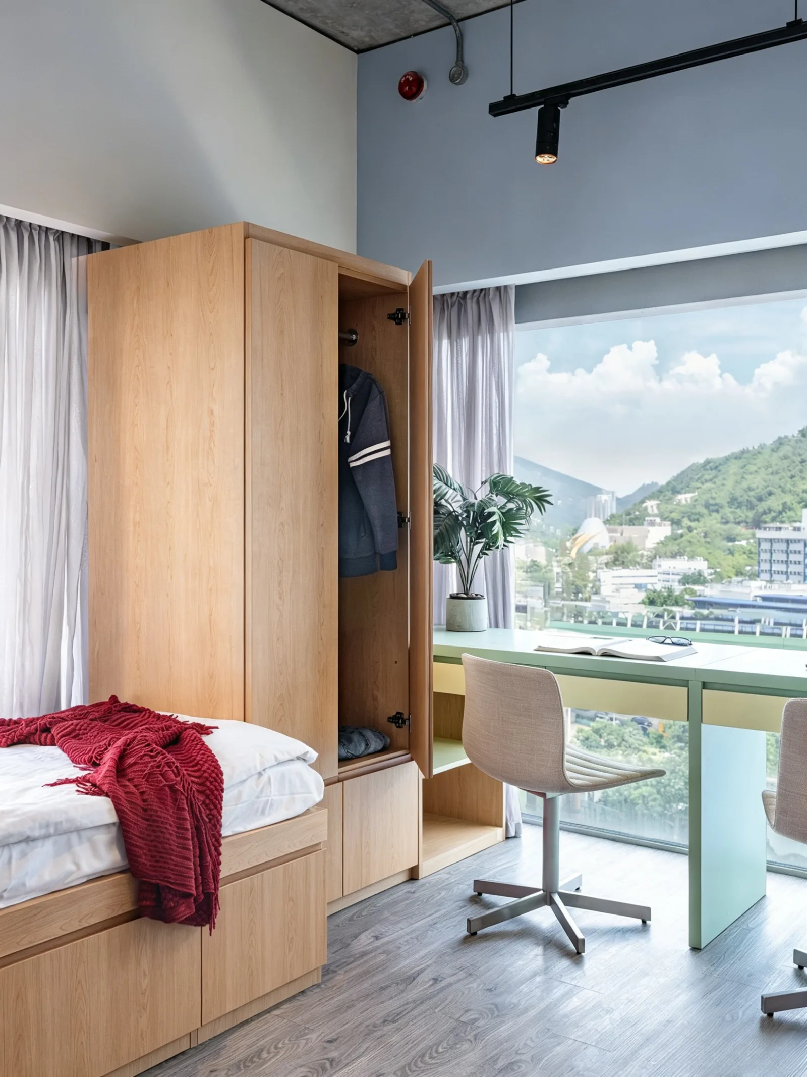 Corner Prestige Double student room at Stride co-living, Wong Chuk Hang, Hong Kong