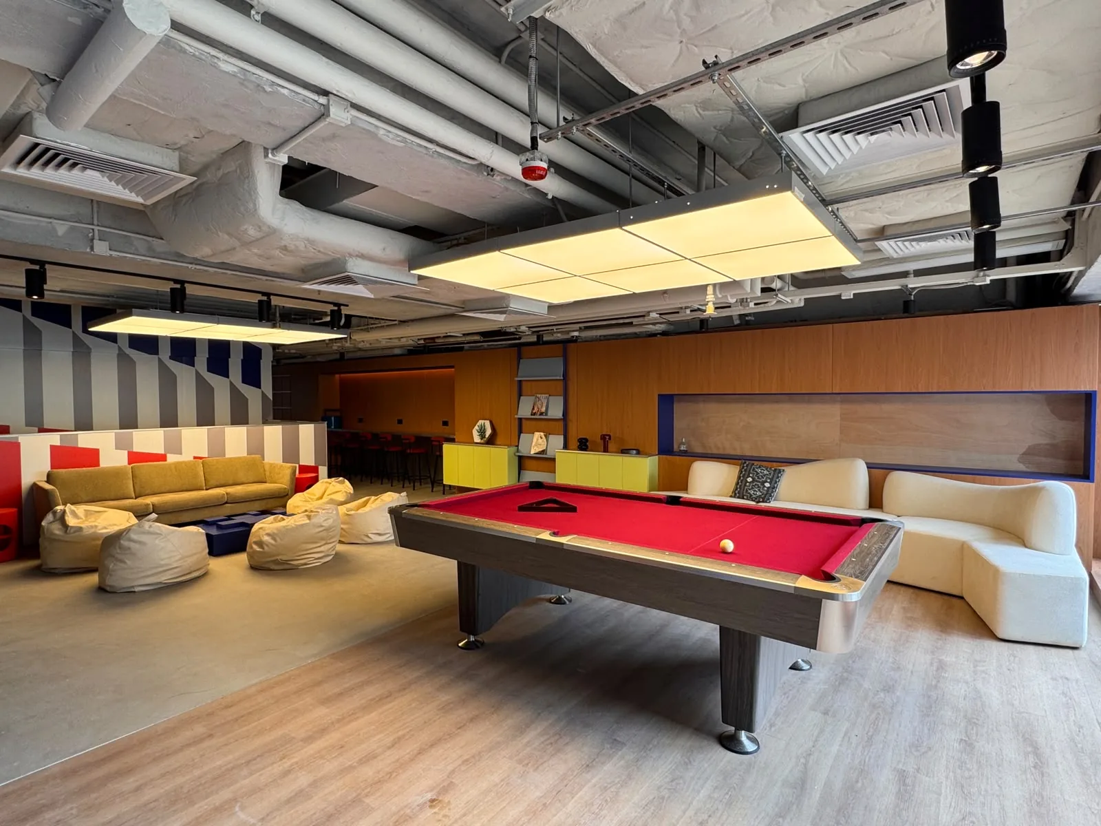 Games lounge at Stride student co-living, Wong Chuk Hang, Hong Kong