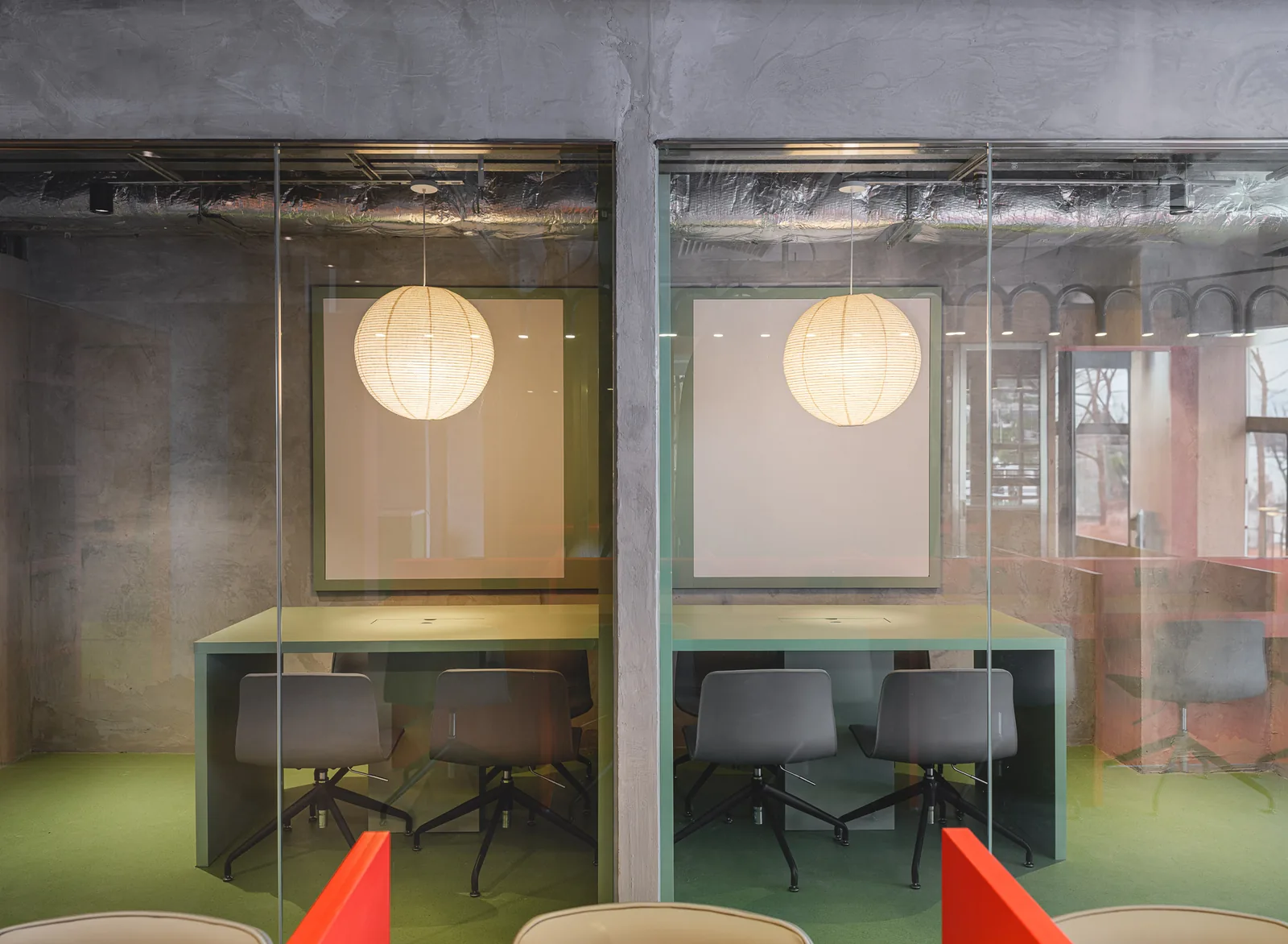 Group study rooms at Stride student co-living, Wong Chuk Hang, Hong Kong