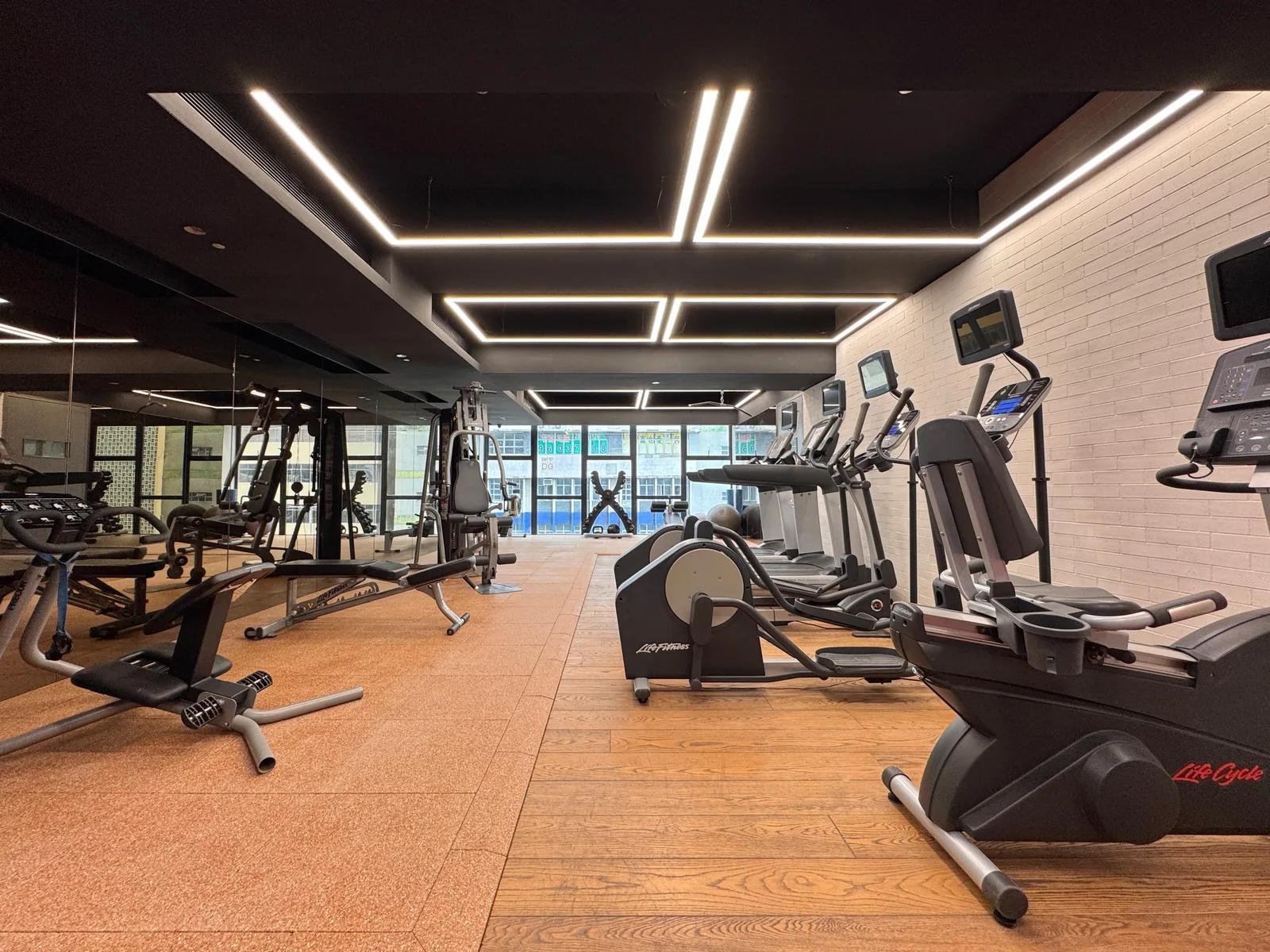 Fitness zone at Stride student co-living, Wong Chuk Hang, Hong Kong