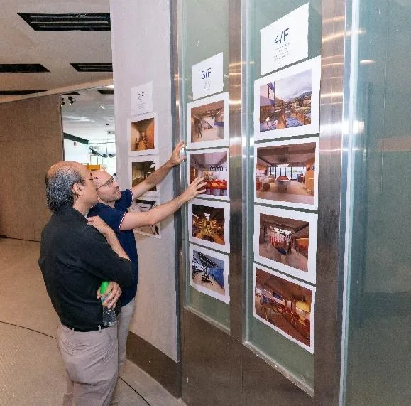 Visitors viewing the floor-by-floor display of Stride Wong Chuk Hang