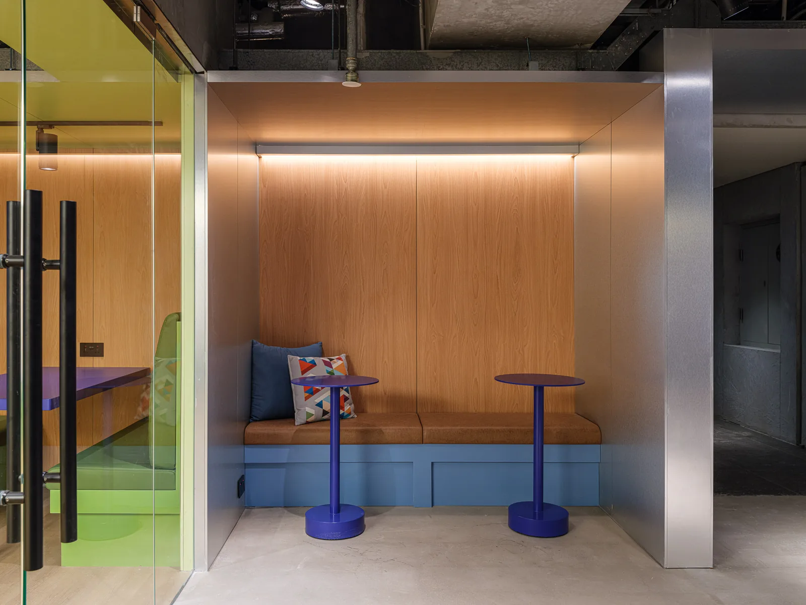 Quiet booths at Stride student co-living, Wong Chuk Hang, Hong Kong
