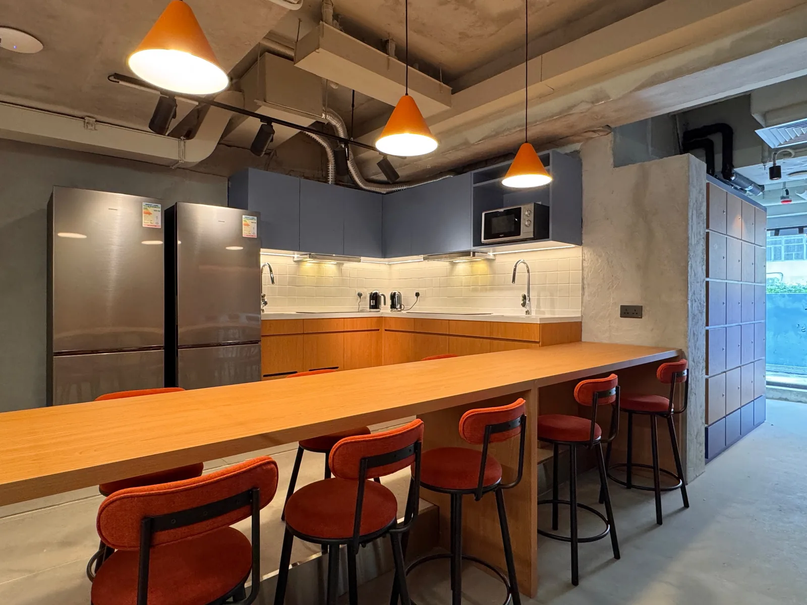Shared kitchen at Stride student co-living, Wong Chuk Hang, Hong Kong