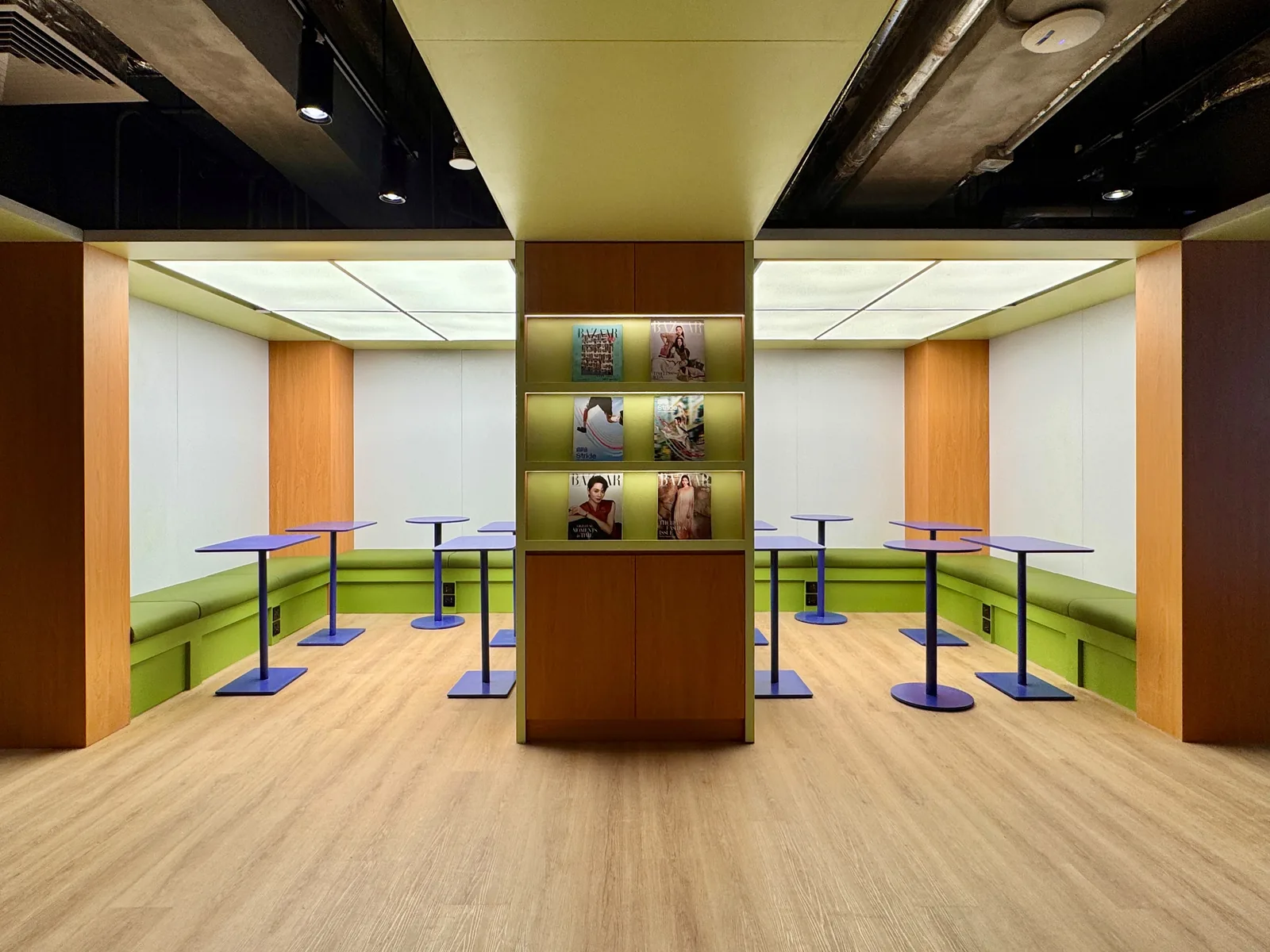 Study booths at Stride student co-living, Wong Chuk Hang, Hong Kong